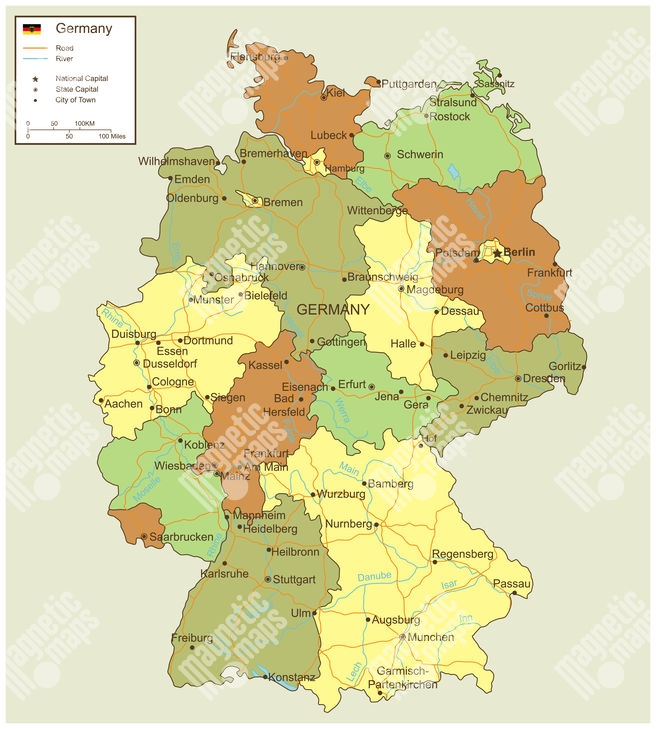 Magnetick Mapa N Mecka Politick Barevn