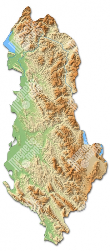 Magnetick Mapa Albanie Geografick Reli Fn