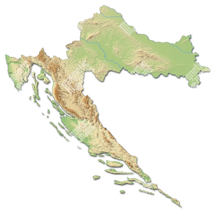 Magnetick Mapa Chorvatska Geografick Reli Fn